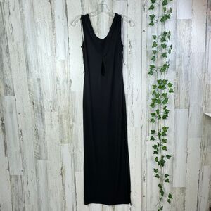 vintage hisense long side slit sleeveless black dress small